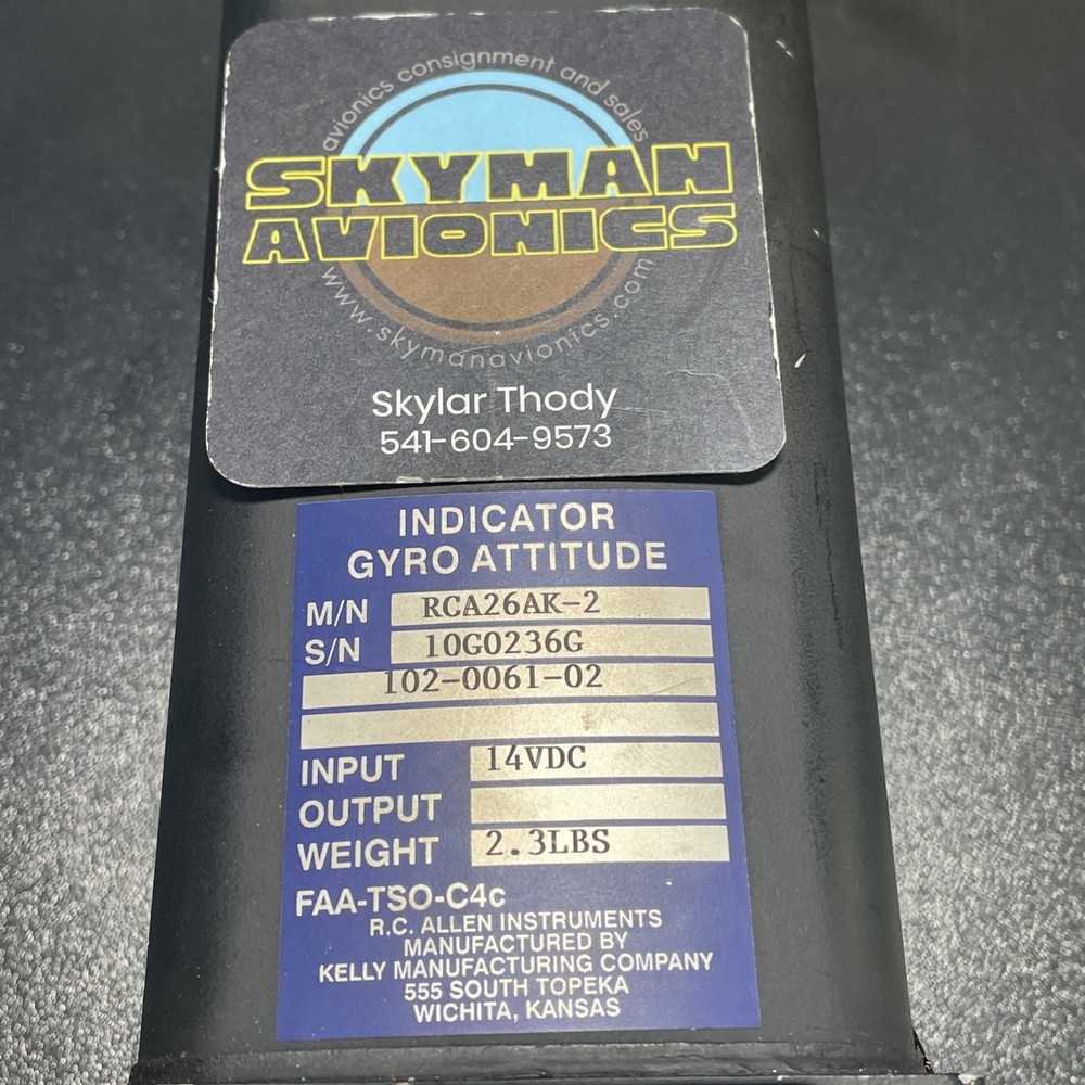 RC Allen RCA26AK-2 Attitude Indicator - 14V