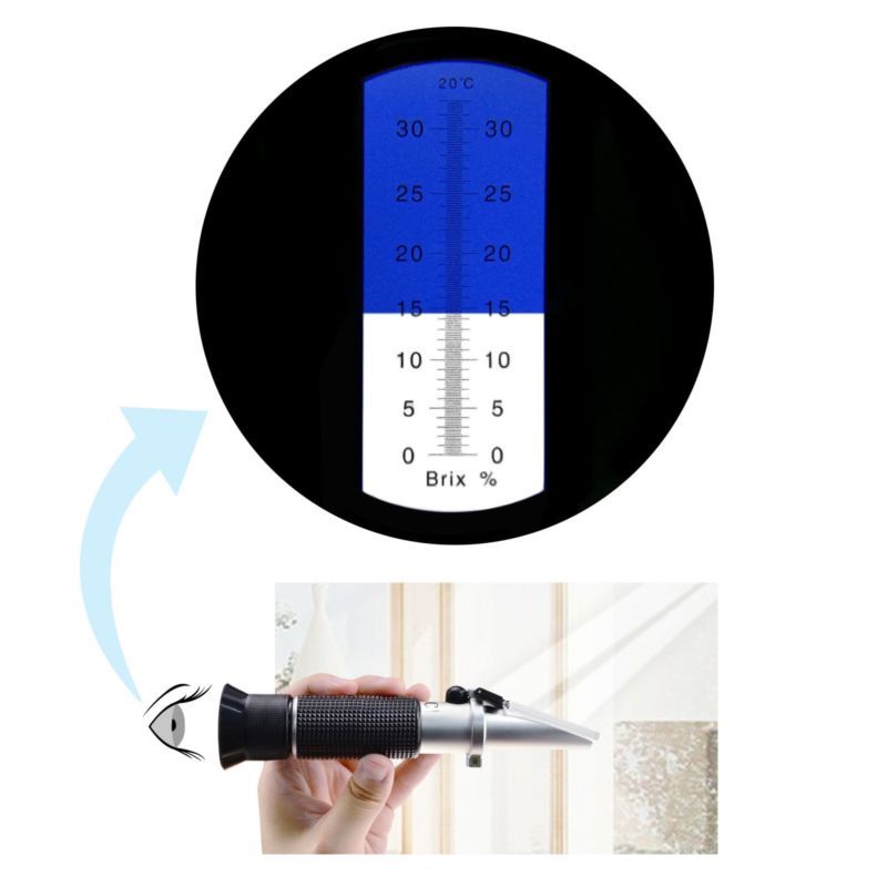 0-32% Brix Scale Fruit Juice Wine Sugar Homebrew Refractometer Tester