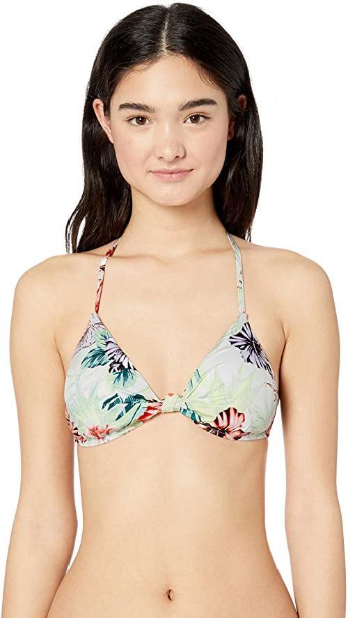 The Bikini Lab White Tropical Triangle Bikini Top