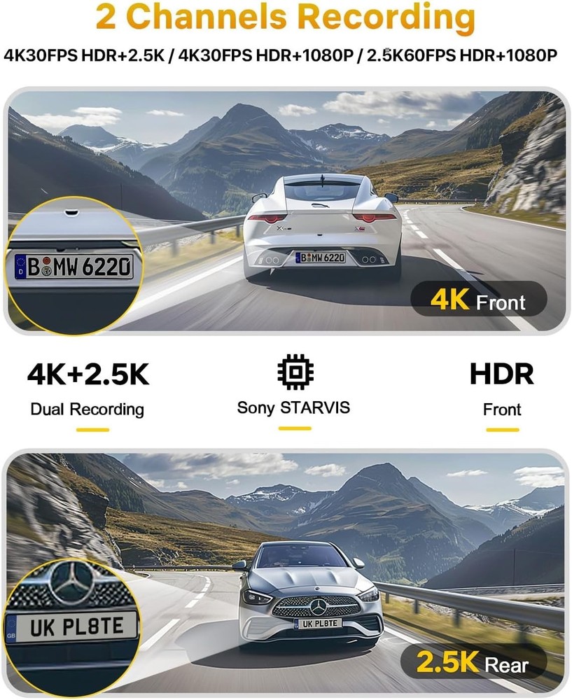 Advanced 4K Dash Camera with Wide Angle & G-Sensor – Full Vehicle Protection