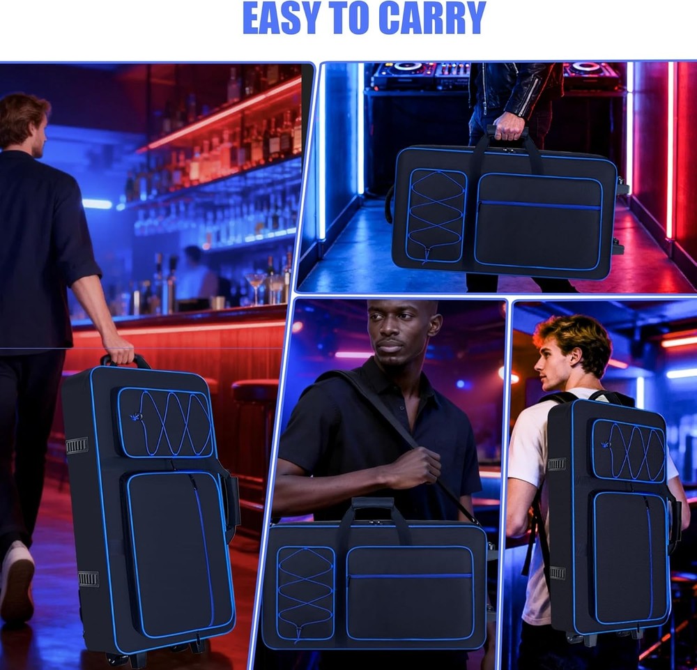 Rolling DJ Controller Case with Wheels Compatible with DDJ-GRV6/ REV5/ REV7/ DDJ