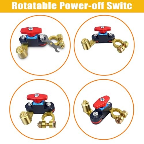 Car Battery Shut-Off Switch, Battery Disconnect Switch with Knob Control, Pure