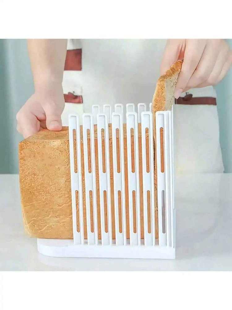 Adjustable Bread Slicer Guide Foldable Plastic Cutter Tool