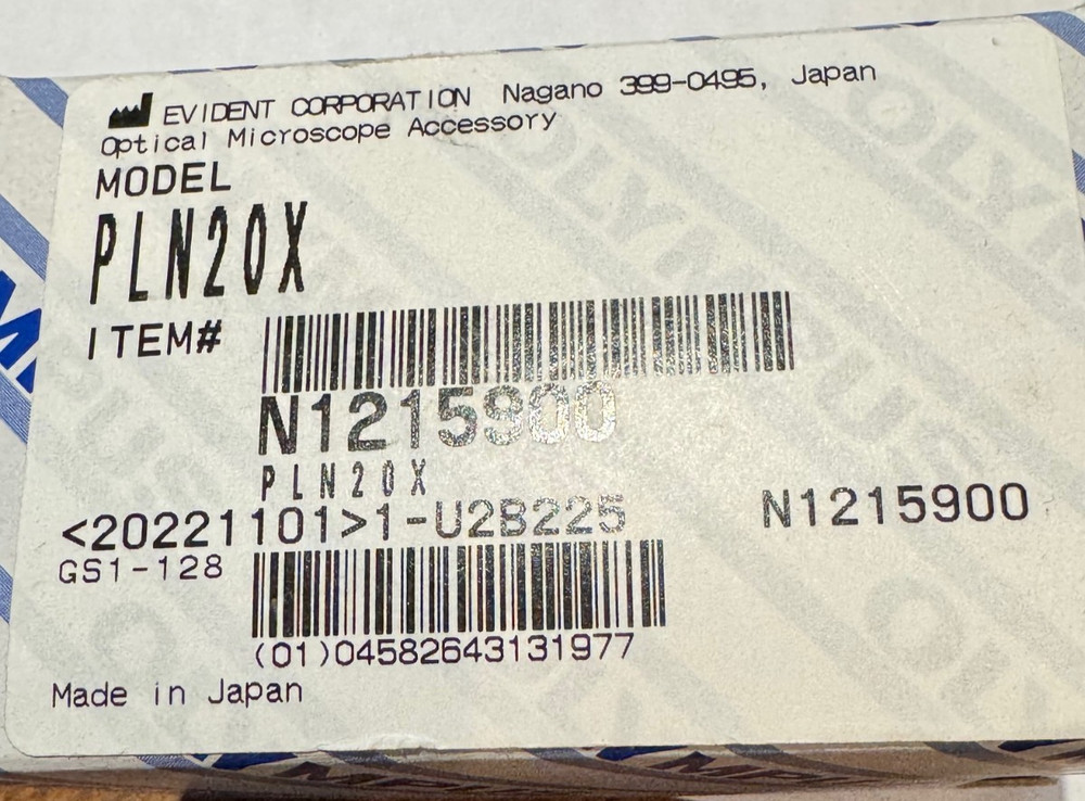 OLYMPUS PLN 20X /0.40, UIS 2, MICROSCOPE OBJECTIVE