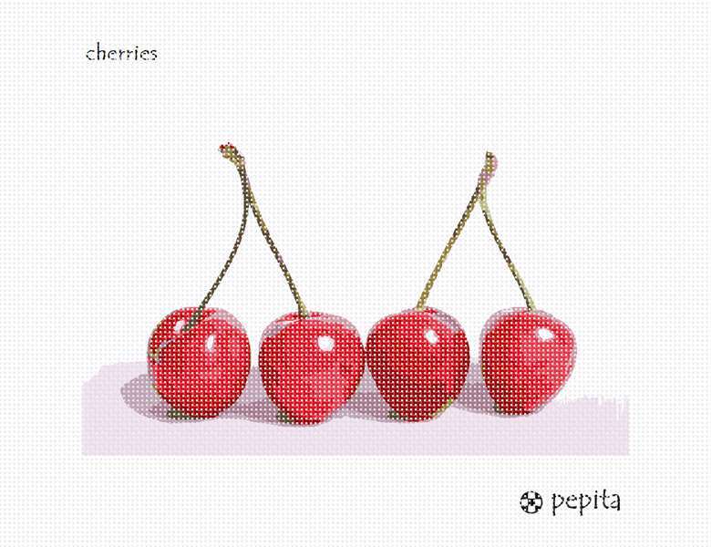 Cherries Needlepoint Kit or Canvas