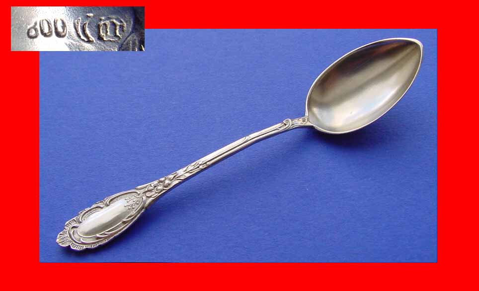 Gorgeous Rococo Mocca Spoon Coffee Spoon 800er Silver A399
