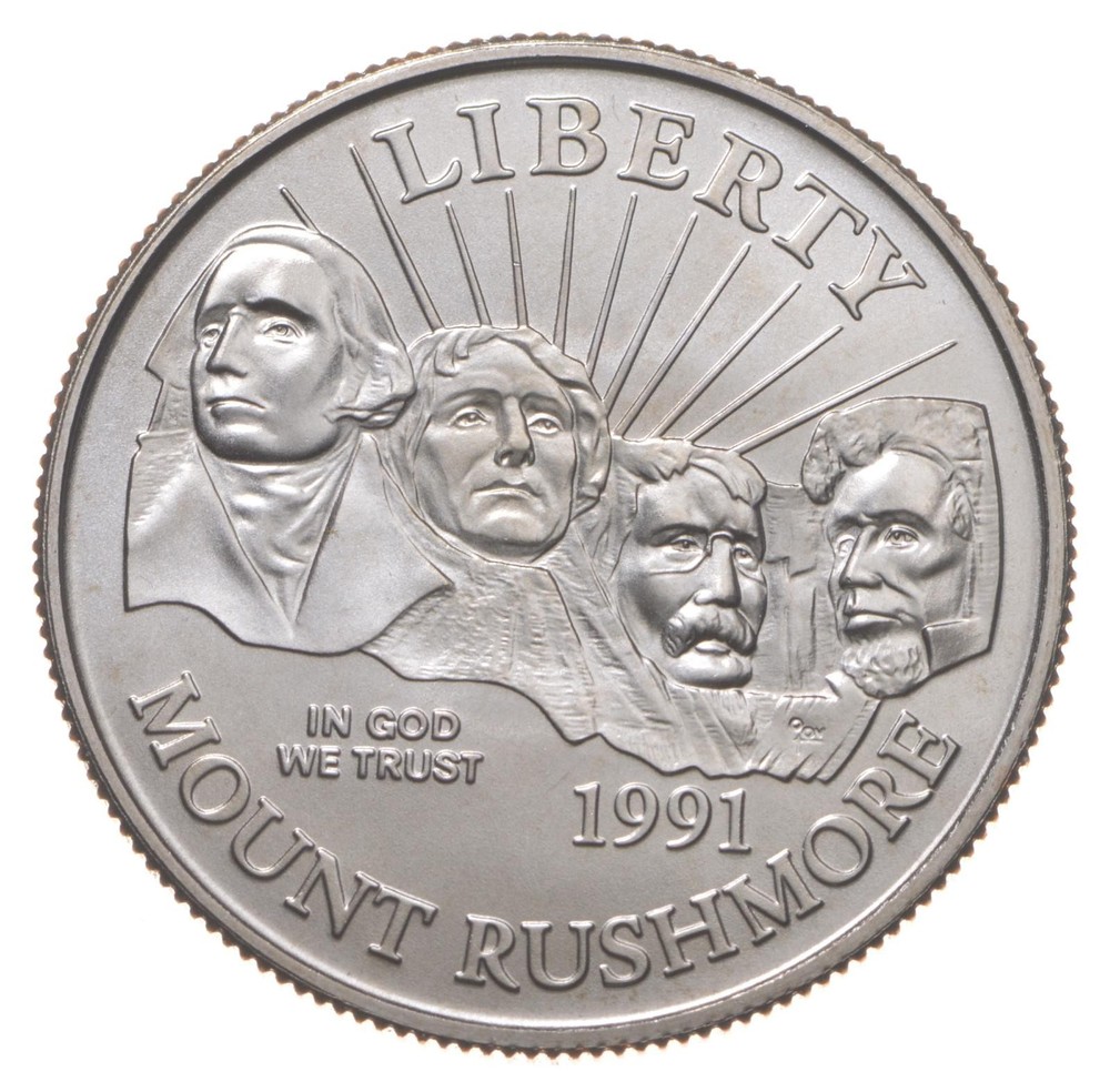 1991-D Mount Rushmore Bicentennial Unc Commemorative Half Dollar