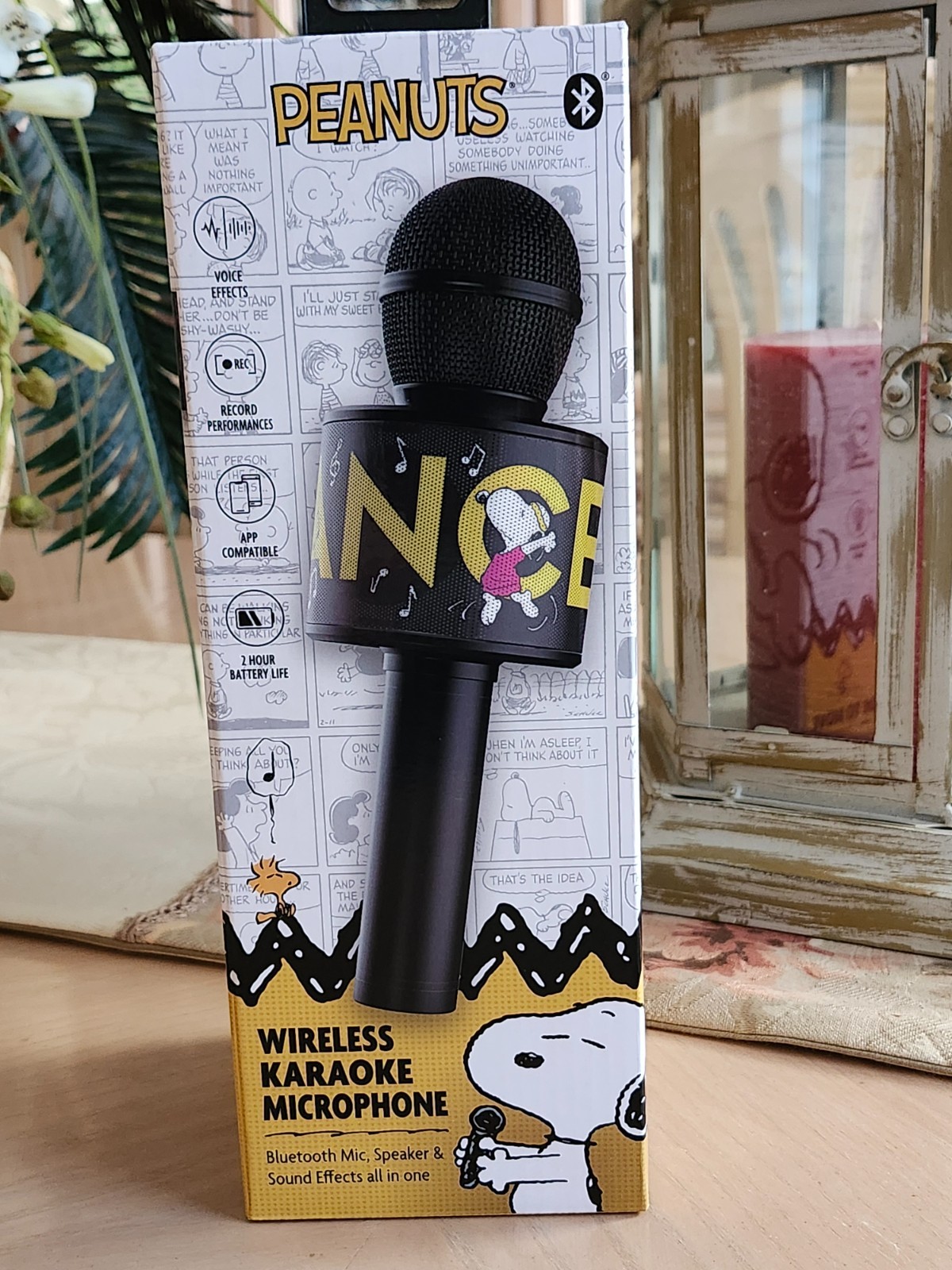 PEANUTS SNOOPY WIRELESS KARAOKE MICROPHONE "DANCE" BLUETOOTH SPEAKER SOUND NEW