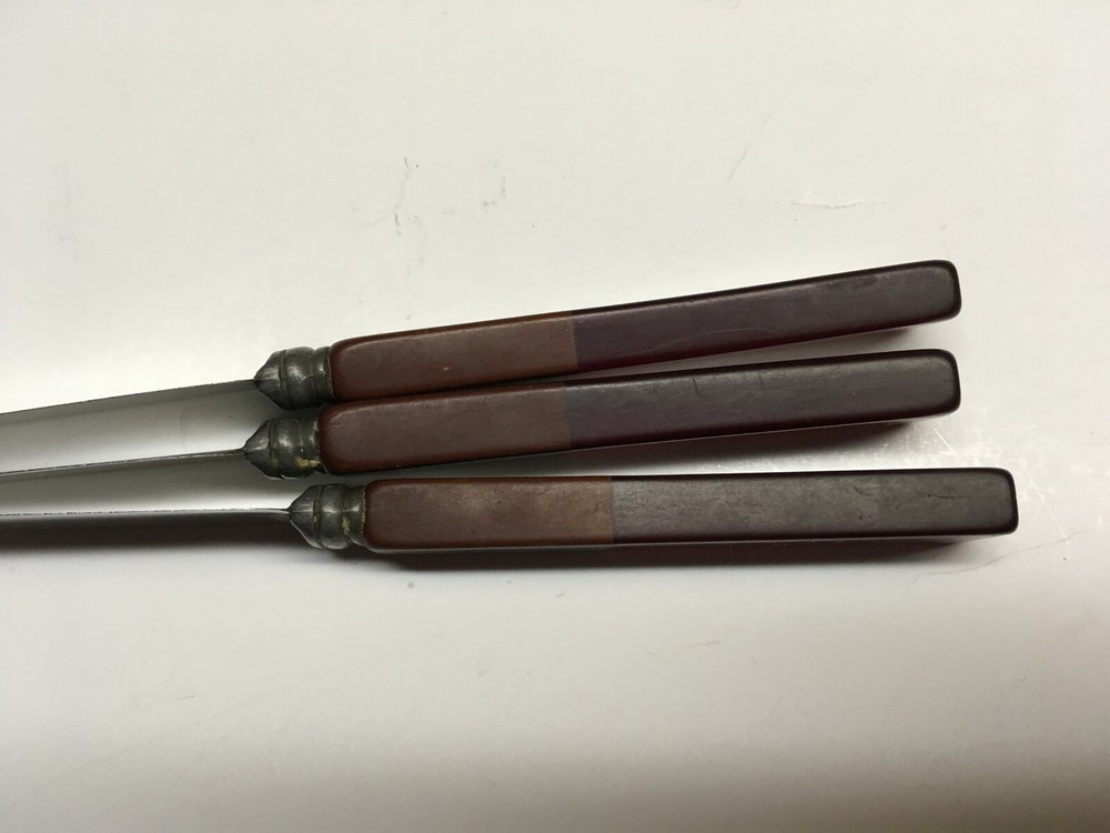 3 pcs Stainless 2-Tone Bakelite Flatware Knives