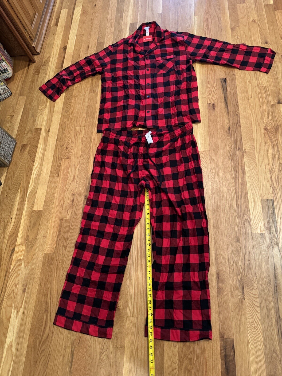 Men's Big & Tall Size 2XL Red Buffalo Check Flannel Pajama Set - Wondershop™ NEW