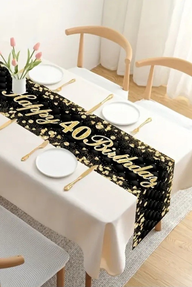 40th Birthday Table Decorations,Rectangular Plastic Tablecloth for 40th Birthday