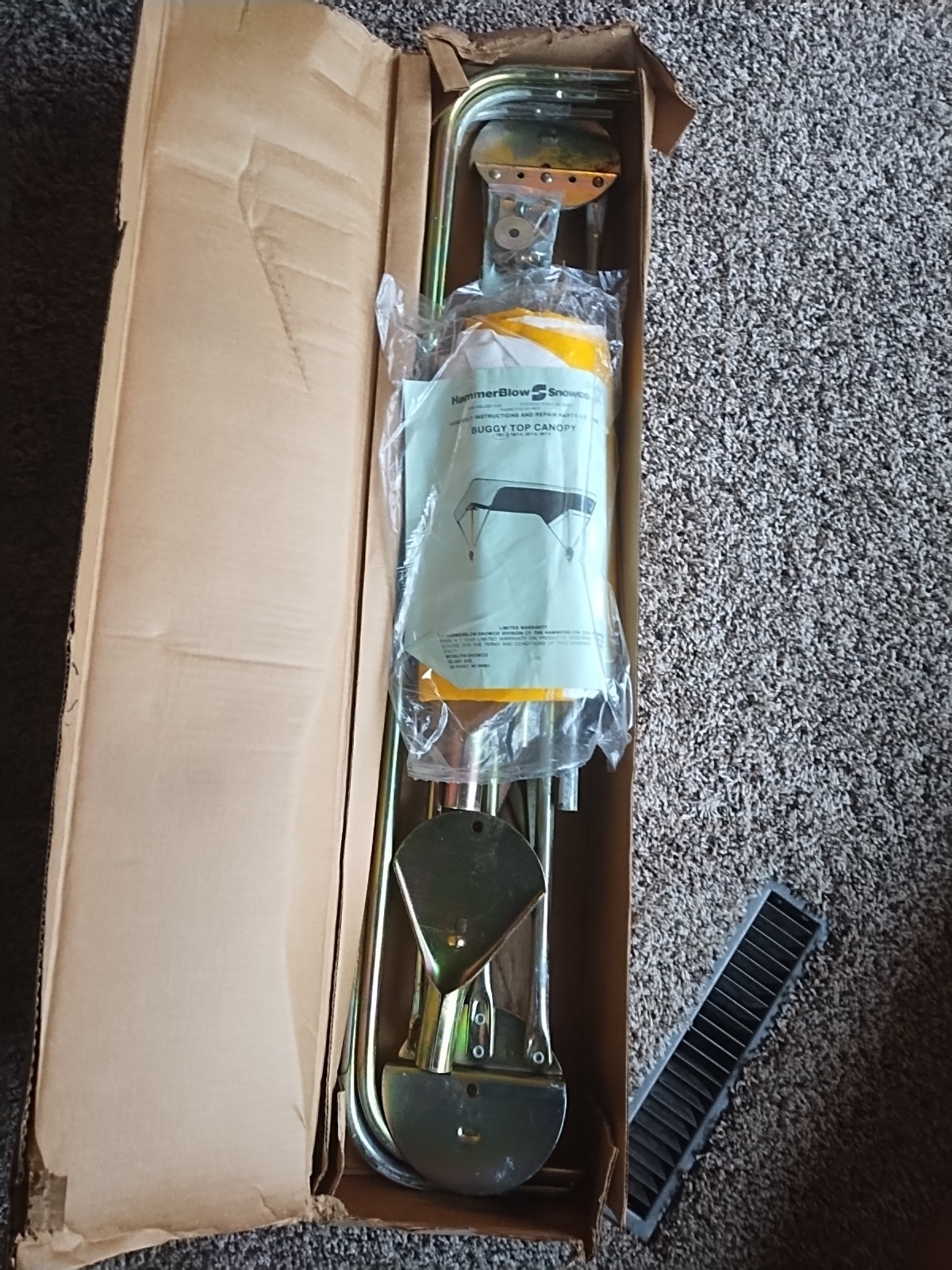 BUGGY TOP Umbrella TRACTOR 3 Bow Frame Yellow White Canopy Minneapolis Moline 40