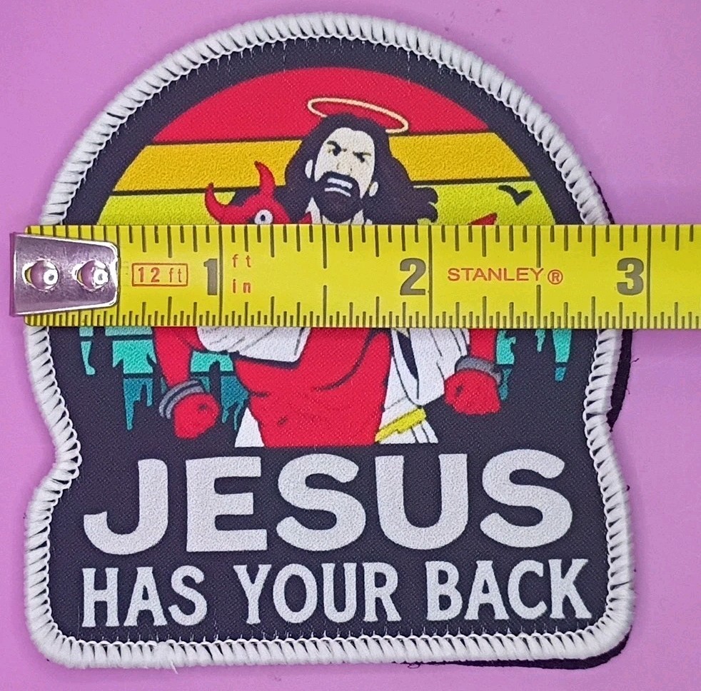 Jesus Victory Over Devil Tactical Patch - Spiritual Warfare Hook & Loop - New