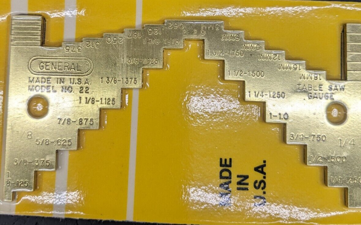 General Brass Saw Gage # 22 Blades on Radial Arm, Hand-Held Circular, Table Saw