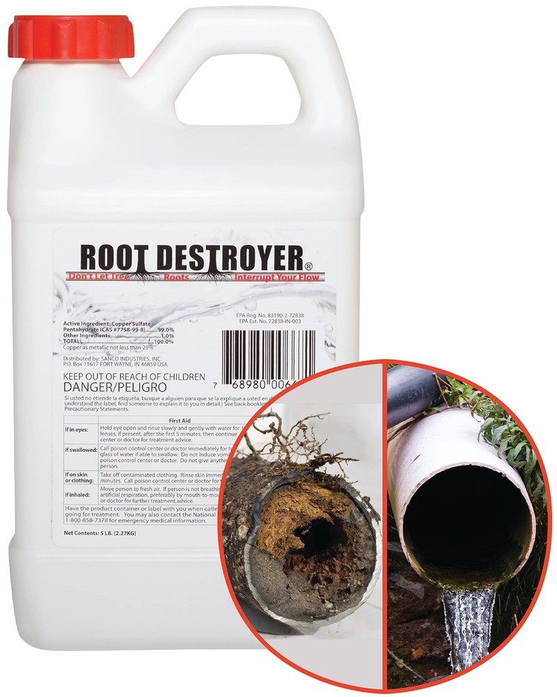 Root Destroyer - 5lbs - Killer for Sewer, Pipe & Drain Lines,