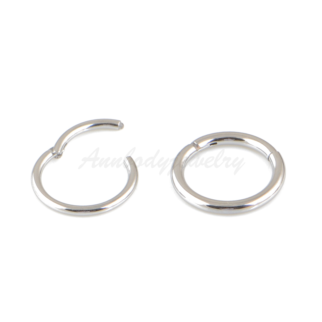 20G 18G 16G 14G Steel HINGED Segment Nose Ring Septum Clicker Daith Hoop