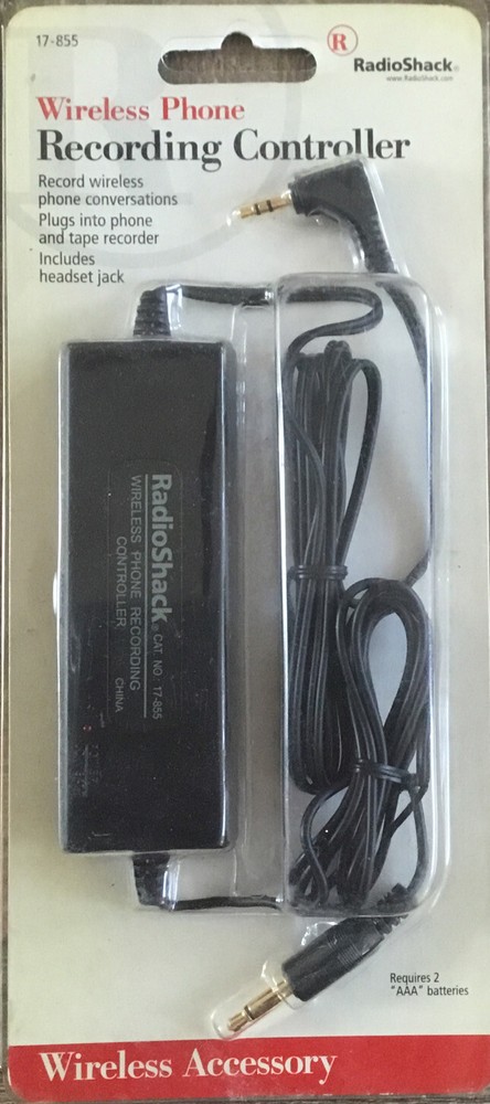 RADIO SHACK Wireless Phone Recording Controller Headset Jack 17-855  NEW—-2