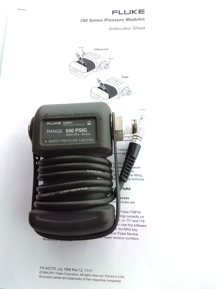 Fluke 700P07 pressure module 500 PSIG  gage