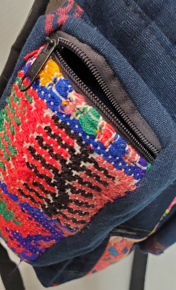 Embroidered Backpack Belize Multi-Colored Stitched Hand Crafted