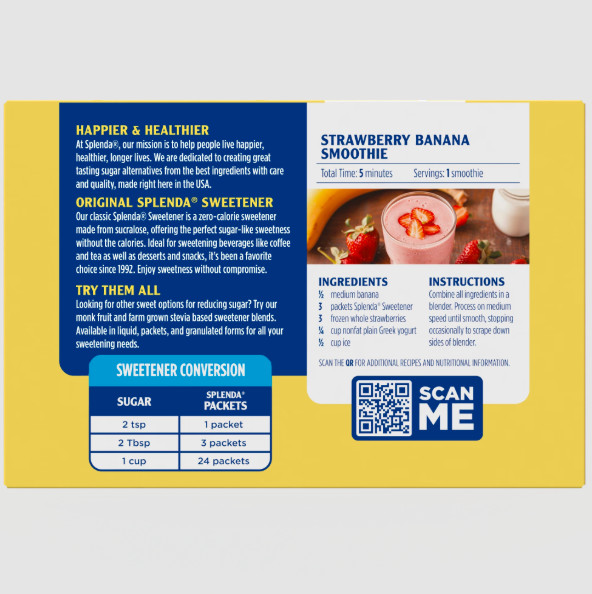 Splenda Zero Calorie Sweetener, Sugar Substitute Packets - 100 Count