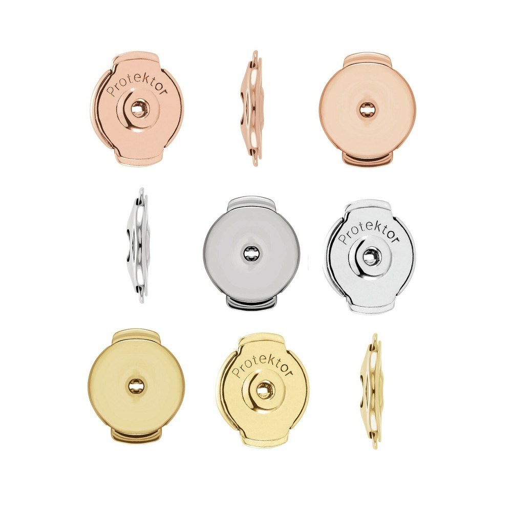 14kt 18kt Gold Platinum Silver Protektor System Earring Lock Back Single or Pair