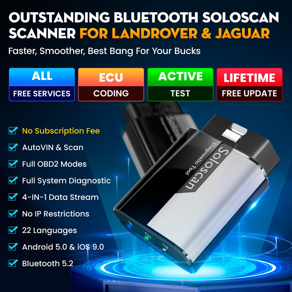 Kingbolen Soloscan For Landrover Scanner OBD2 Car Diagnostic ECU Coding Tool