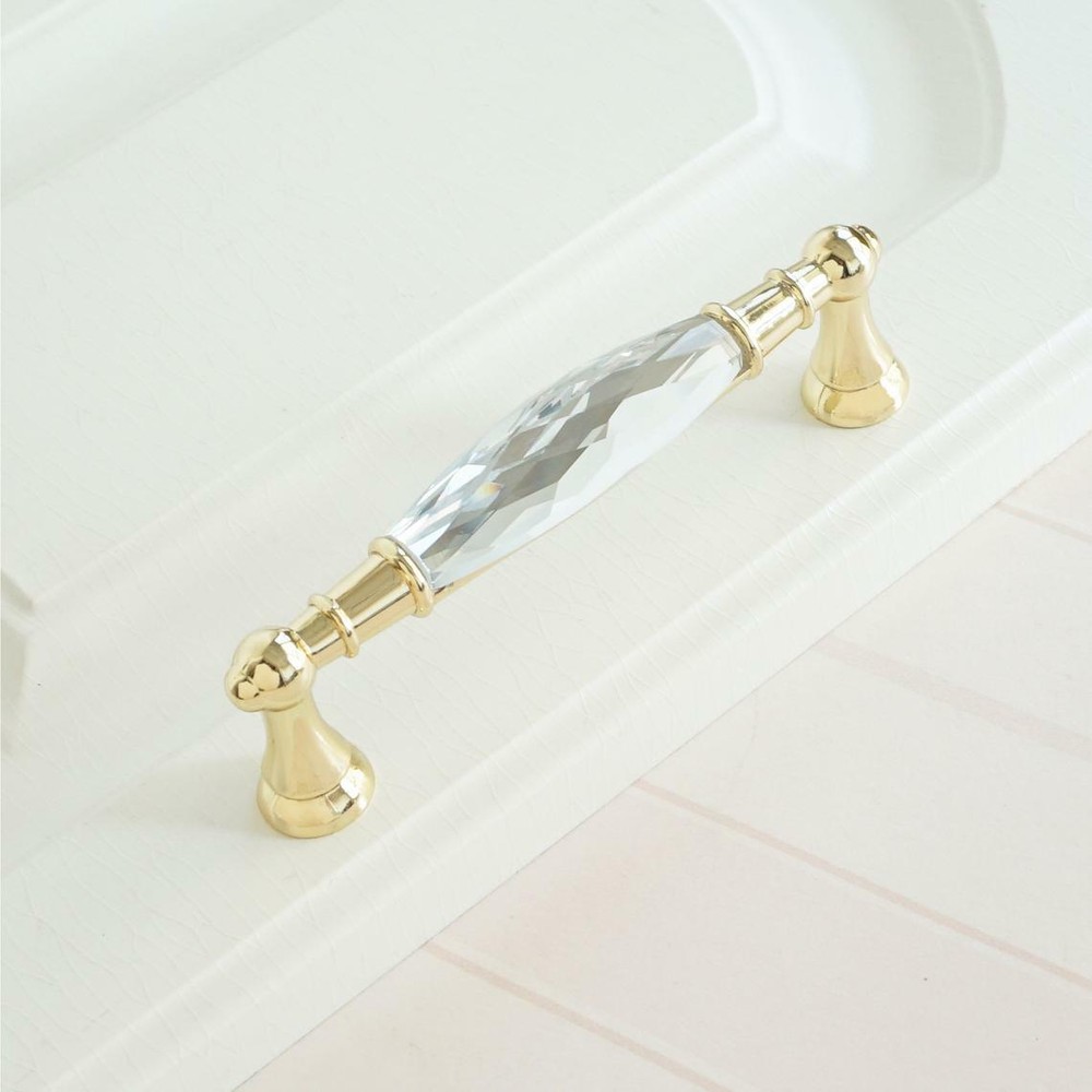 3.75" 5"Gold Crystal Dresser Knobs Drawer Handle Pulls Cupboard Cabinet Handle