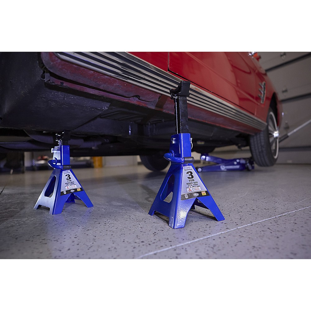 Strongway Double-Locking 3-Ton Jack Stands, 6000-Lb. Capacity, Pair