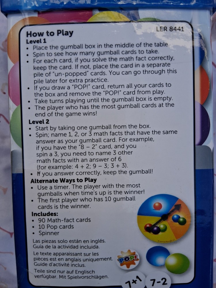 Pop for Addition & Subtraction Math Game - Number Flash Cards, Math Manipulative