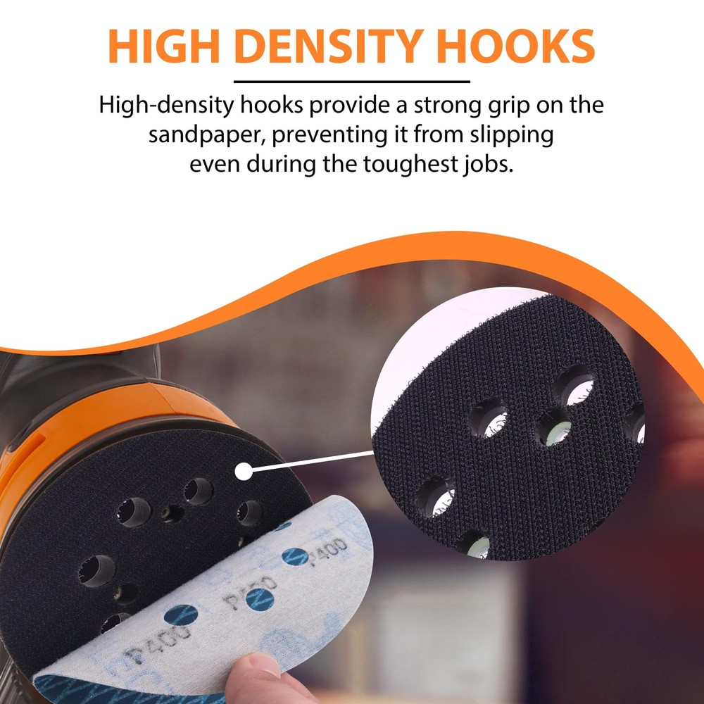 5-Inch Sander Replacement Pad, Universal Hook and Loop Orbital Black