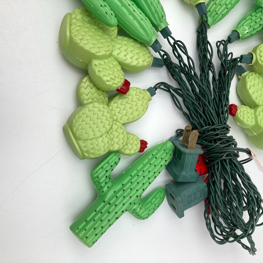 Vintage Primal Lites PRICKLY PEAR CACTUS String Lights 1990s