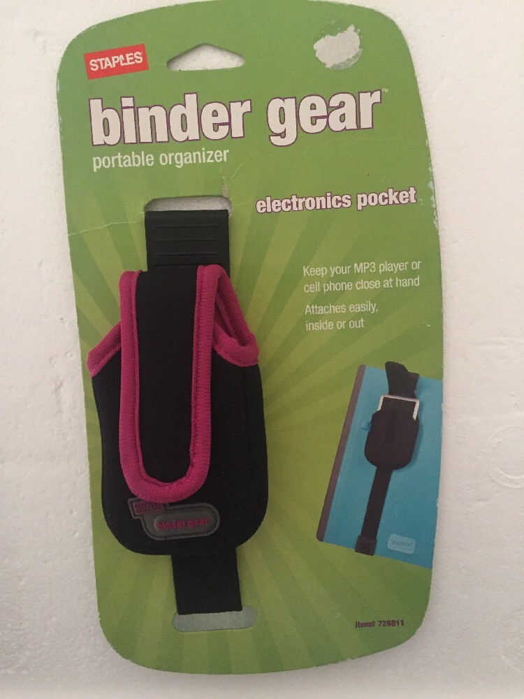 BINDER GEAR PORTABLE ORGANIZER ELECTRONICS POCKET ATTACHES EASILY INSIDE OR OUT