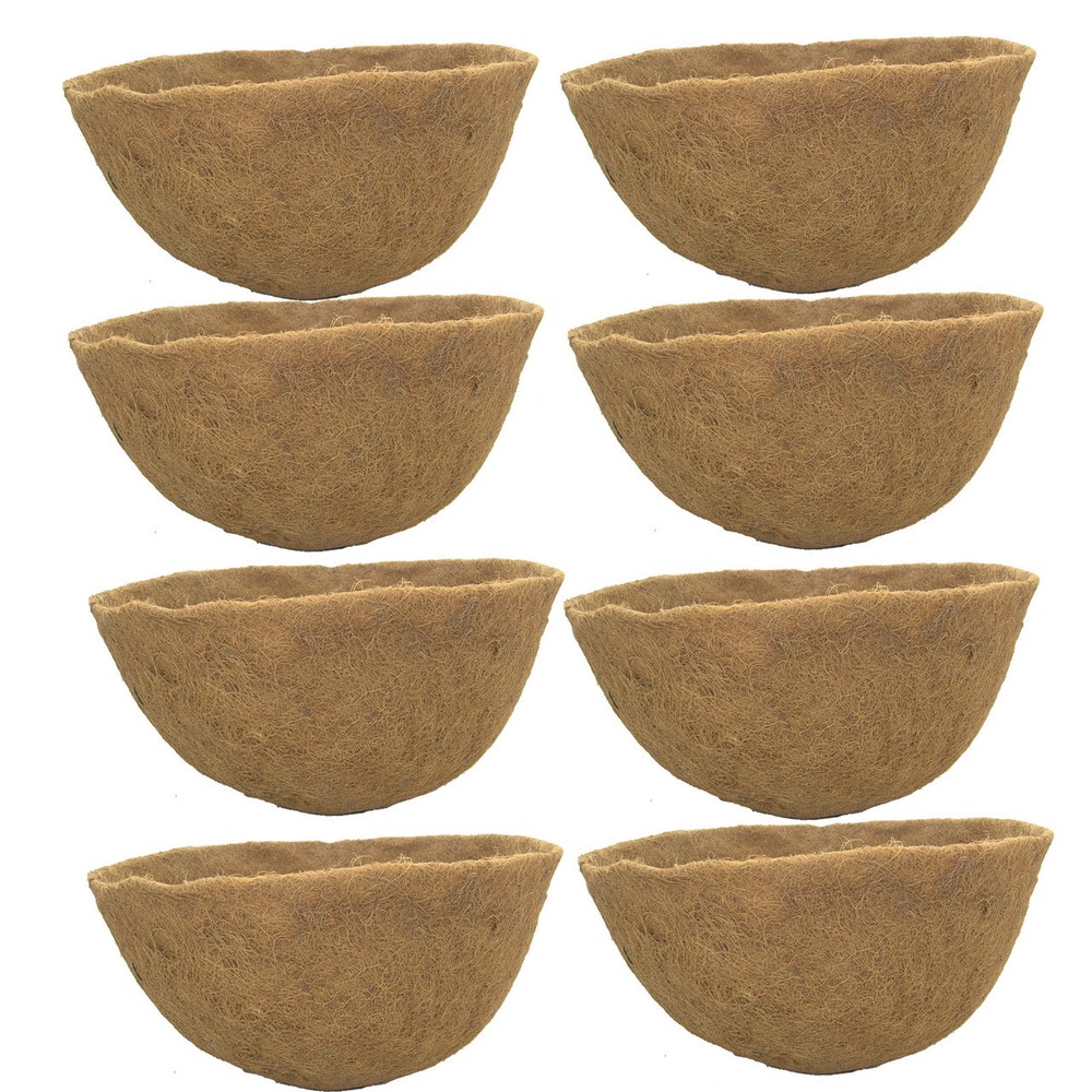 24" x 15" Round Molded Coco Liner - 8 Pack