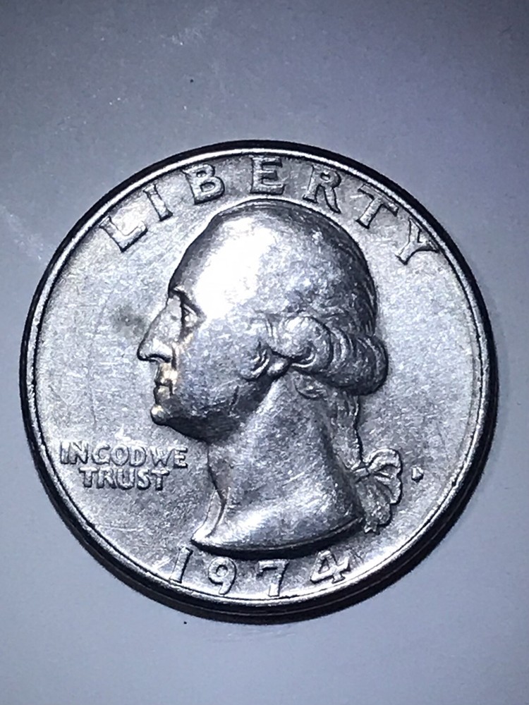 1974 D WASHINGTON QUARTER WITH MULTIPLE ERRORS