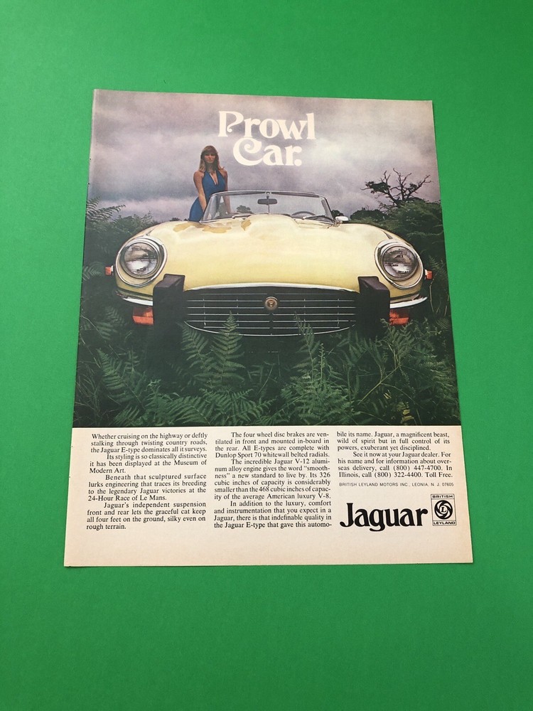 JAGUAR E-TYPE E TYPE ORIGINAL VINTAGE PRINT AD ADVERTISEMENT PRINTED A5