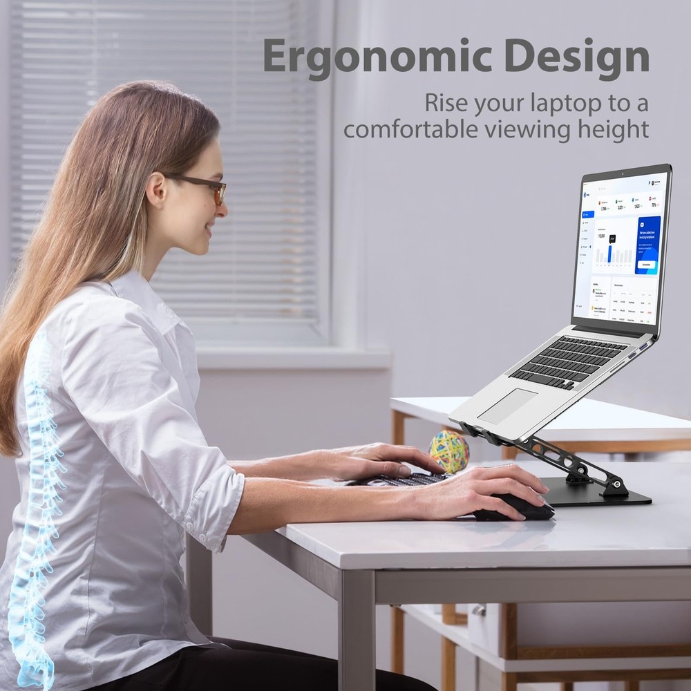 Adjustable Laptop Stand Portable Foldable Metal Computer Notebook Holder