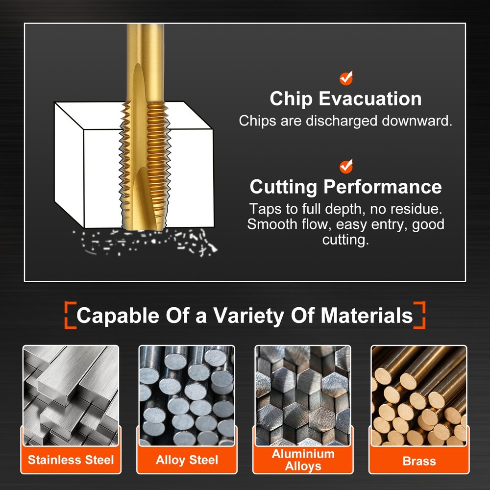 M2x0.4 Spiral Point Plug Threading Tap Titanium Screw Tapping