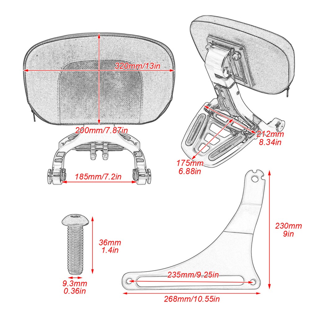 Multi-Purpose Driver&Passenger Backrest Sissy Bars Fit For Harley Breakout 13-17