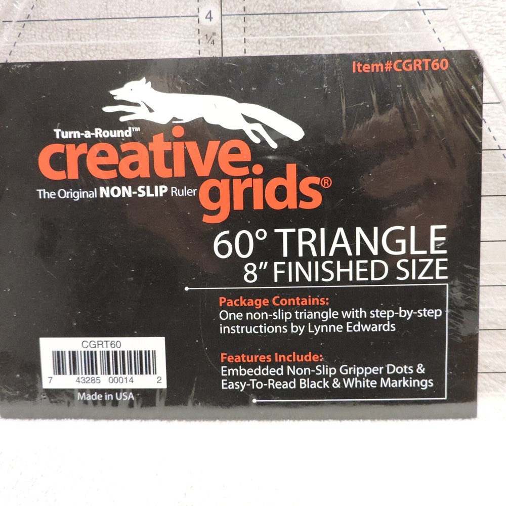 Creative Grids 60 Degree Triangle 8-1/2 - Sewing Quilting Ruler Templete CGRT60