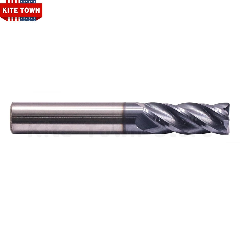 3/8" 4 Flute Solid Carbide End Mill - .030" Corner Radius - AlTiN Coated