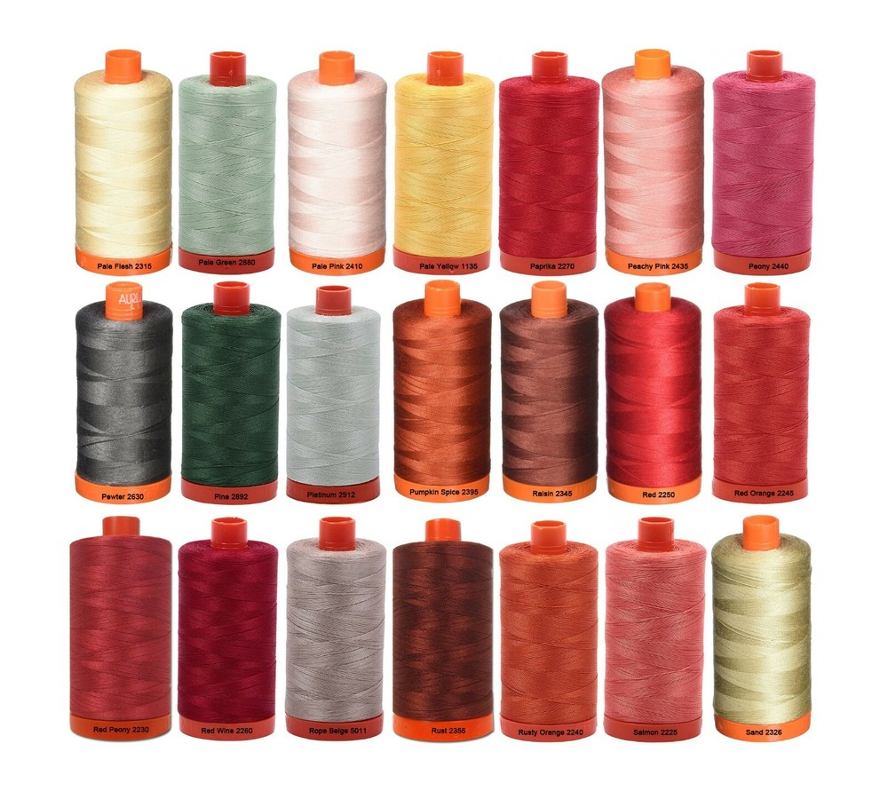 Aurifil 50WT Solid - Mako Cotton Thread - 1422 Yards Each Spoon