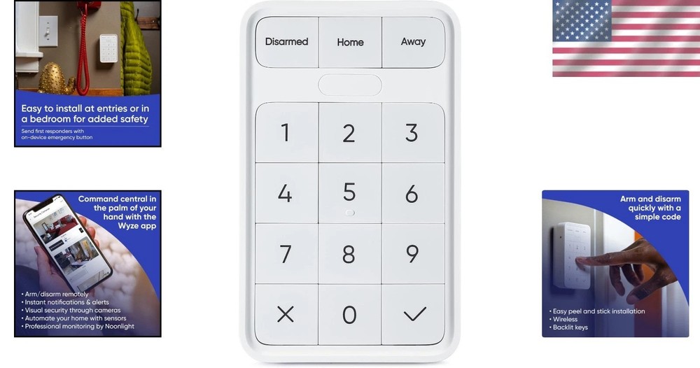 Home Security Wireless Keypad - Easy Installation & Motion Detection Features