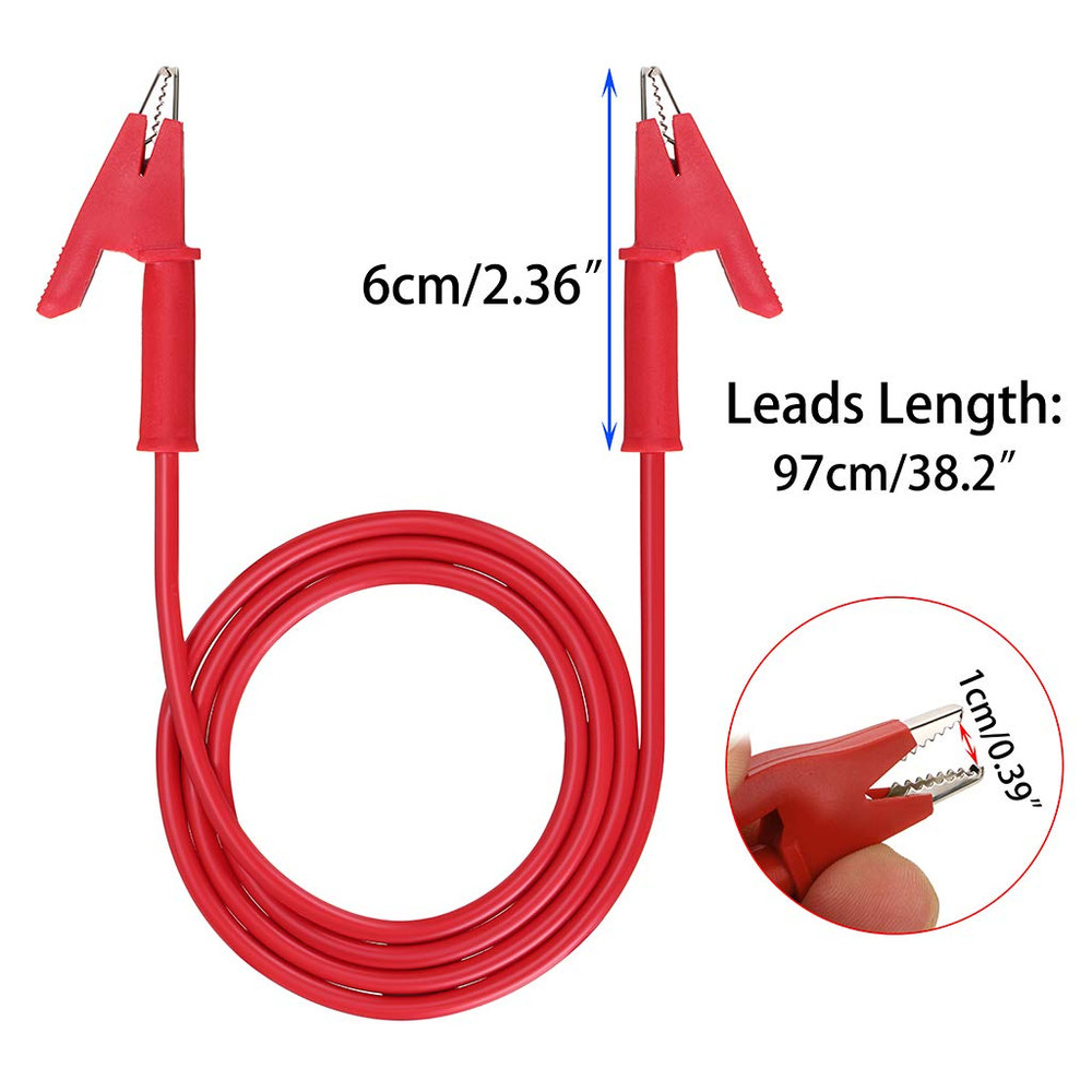 5 Pack Alligator Clips Test Leads with Insulators Clips,Dual Ended Alligator Cli