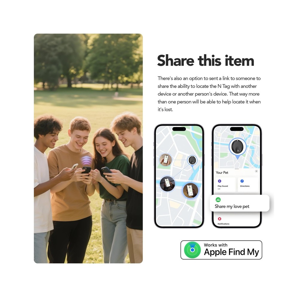 Air Tracker Tags 4 Pack,Bluetooth Tracker Tag, Item Finder Works wi... Fast Ship