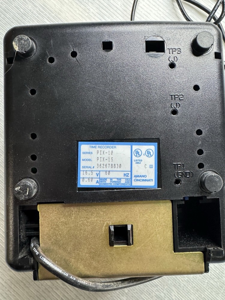 PIX-15 AMANO TIME CLOCK Recorder punch Machine / NO KEY