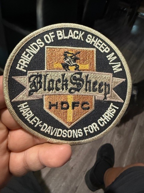 BLACK SHEEP HDFC HARLEY DAVIDSON FOR CHRIST PATCH  BEAUTIFUL PATCH