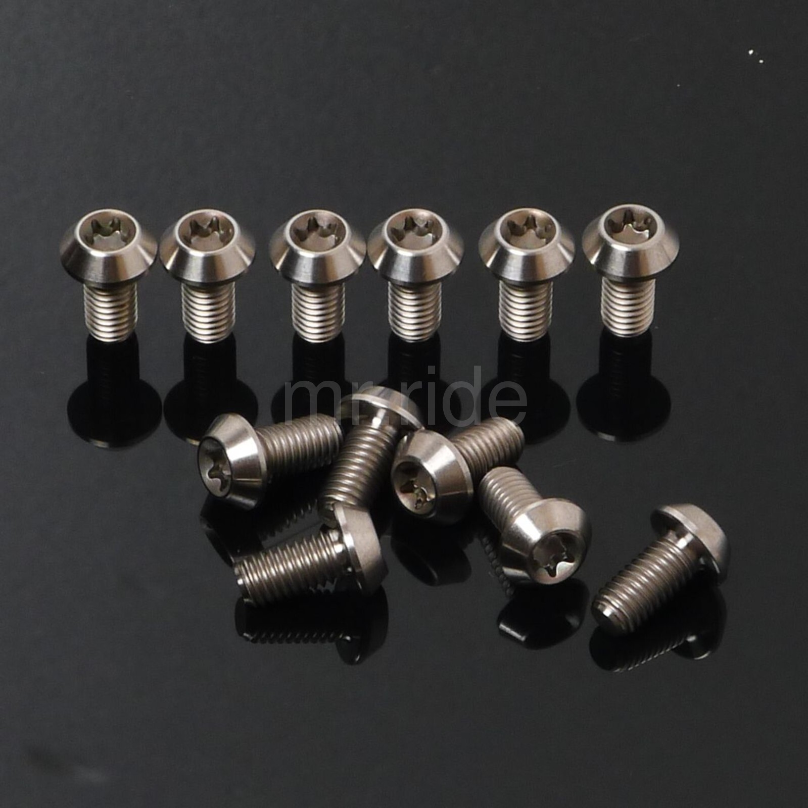 12Pcs MIT Titanium Ti T25 Torx M5x10 Rotor Disc Mountain Bike Brakes Bolts Screw