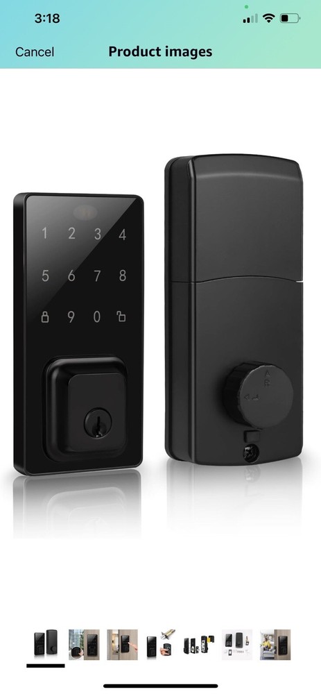 Smart Electronics Door Lock. User Code Touch Screen Keypad Deadbolt Entrance