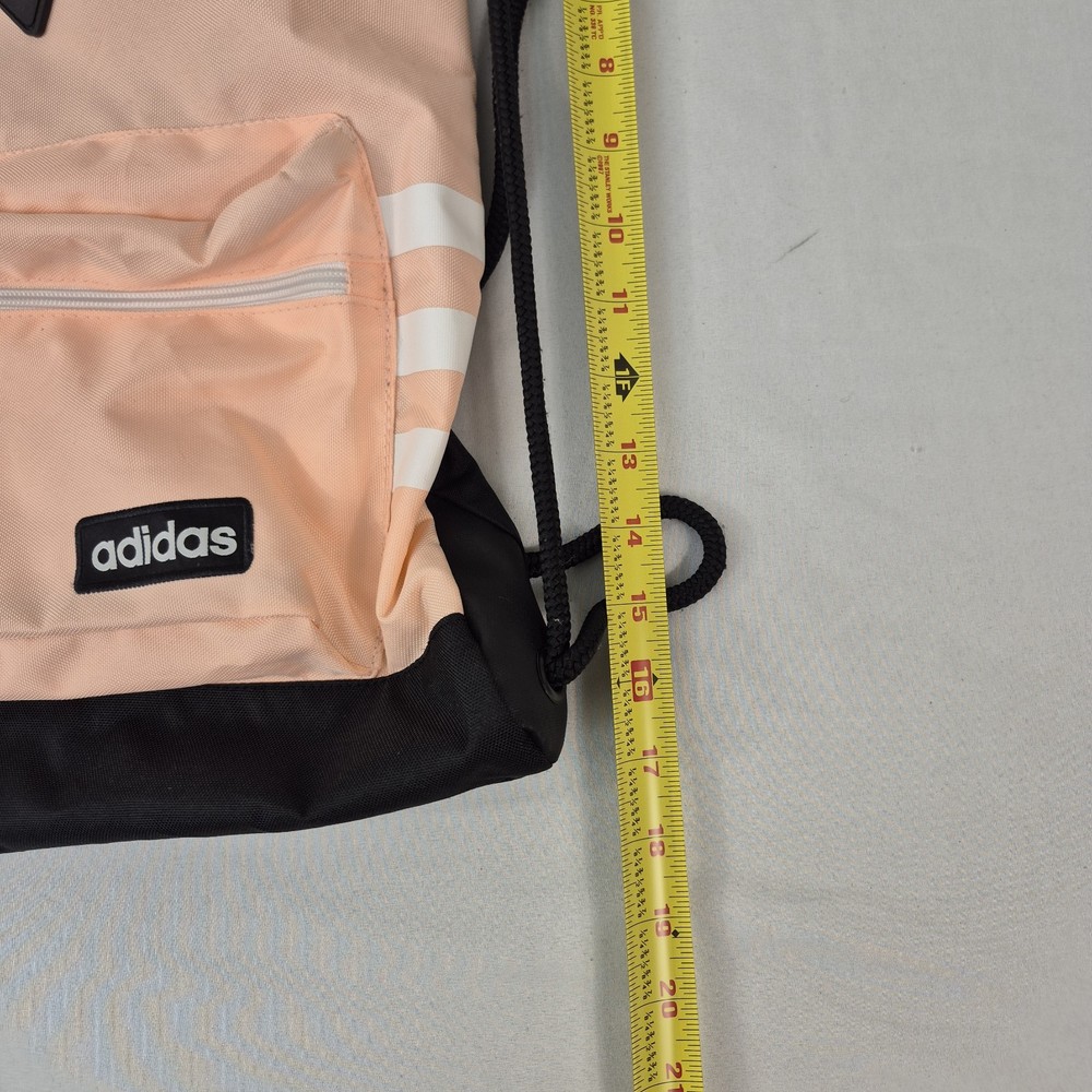 Adidas Peach Black Drawstring Sackpack Backpack Gym Bag