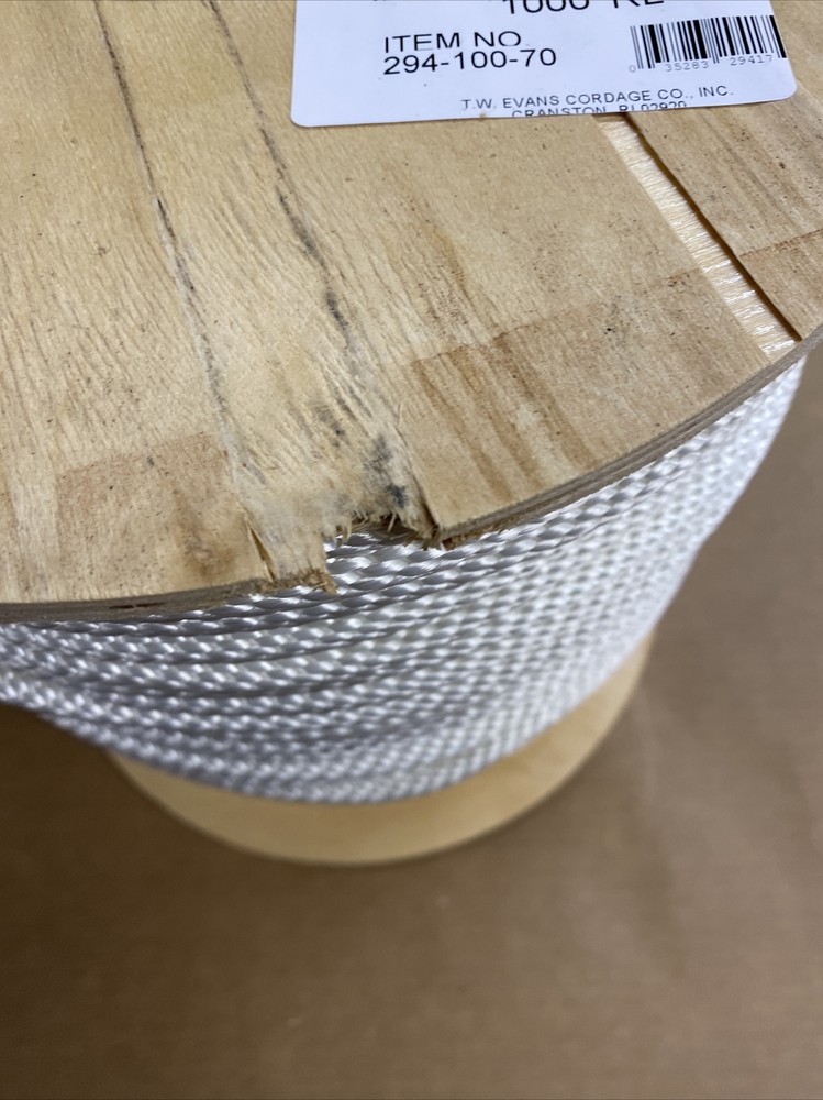 T.W. Evans Cordage 294-100-70 Solid Braid Polyester Rope 1000 Ft